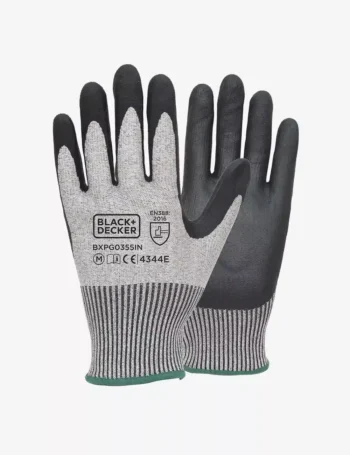 BLACKDECKER Grey & Black Safety Hand Gloves Against Mechanical Risk Size-L BXPG0355IN