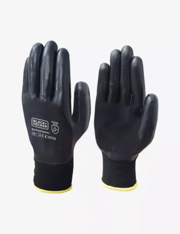BLACKDECKER Black Nitrile Hand Gloves Size-L BXPG0345IN