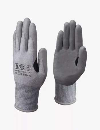 BLACKDECKER Grey PU Coated Safety Hand Gloves Size-L BXPG0350IN