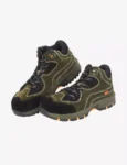 Olive Green Suede Leather Safety Shoes BXWB0166IN