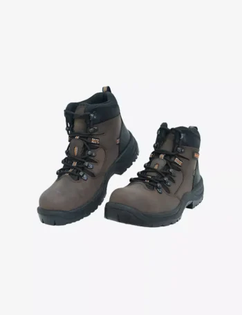 Polyurethane Black Color outsole Brown Leather Safety Shoes