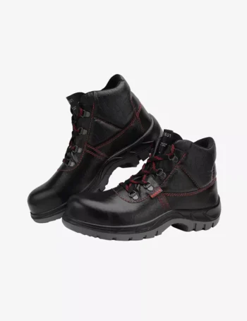 Workman High Ankle Black Leather Safety Shoes FS21BL(FWDAPN)