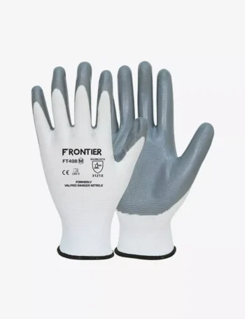 Grip and General Purpose Grey and White Gloves with Nitrile Coating FT408(L)