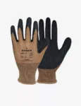 Polyester Liner with Natural Latex Coating Black Safety Gloves HS02