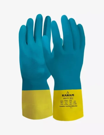Flocked Liner with Neoprene over Latex Coating Safety Gloves HS171
