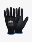 Polyester Liner with Polyurethane Coating (Black) Safety Gloves HS24