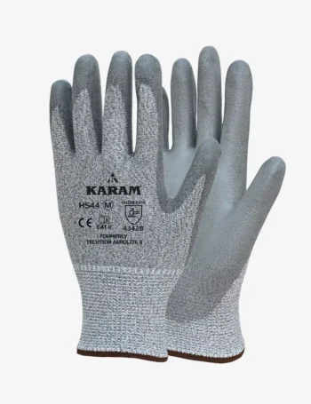 HPPEGlass Liner with Polyurethane Coating Safety Gloves HS44