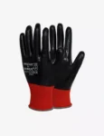 Red Polyester Liner with Black Nitrile Fully Coated with Smooth Finish HS91