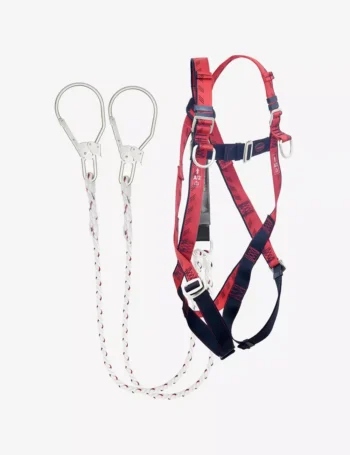 KARAM Full Body E-Con Harness for Tower Climbing with PN351 Hook PN132 Forked Lanyards with Energy Absorber PN18(PN351)(000_132)(2.0M)
