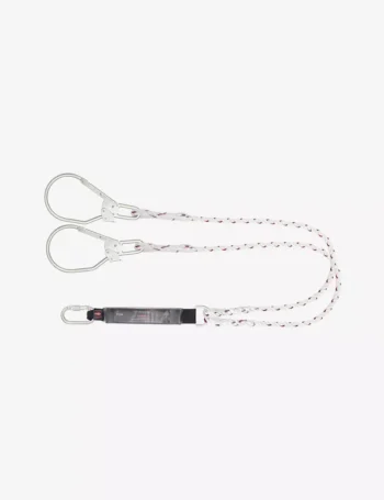 KARAM 2 m Forked Lanyard with Energy Absorber One Side Karabiner PN112 and Other Side Hook PN132 (14 mm Rope) PN351(112_132)(2.0M)(14MM)