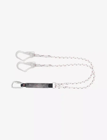 KARAM 2 m Forked Lanyard with Energy Absorber One Side Hook PN113 and Other Side Hook PN131 PN351(113_131)(2.0M)