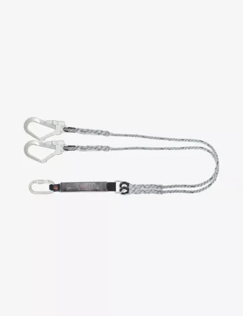 KARAM 2 m Forked Lanyard with Energy Absorber One Side Karabiner PN112 and Other Side Hook PN121 PN351(PP)(2.0M)