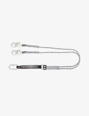 KARAM 2 m Forked Lanyard with Energy Absorber One Side Karabiner PN112 and Other Side Hook PN121 Snap Hook PN352(PP)(2.0M)