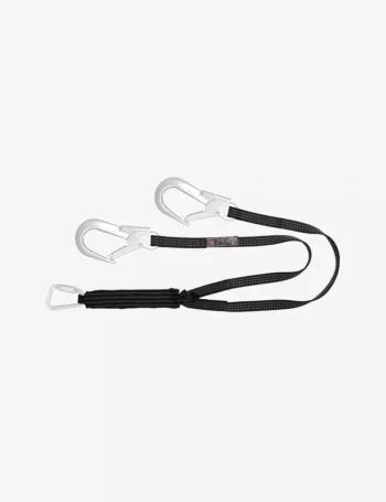 KARAM 1.5 m Nospark Antistatic Forked Lanyard with Aluminium Karabiner PN117 and Aluminium Hooks PN136 (1.5M) PN361(30)(AS)(1.5M)