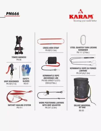Fall Arrest Rescue with Ratchet Hauling System Kit PN666